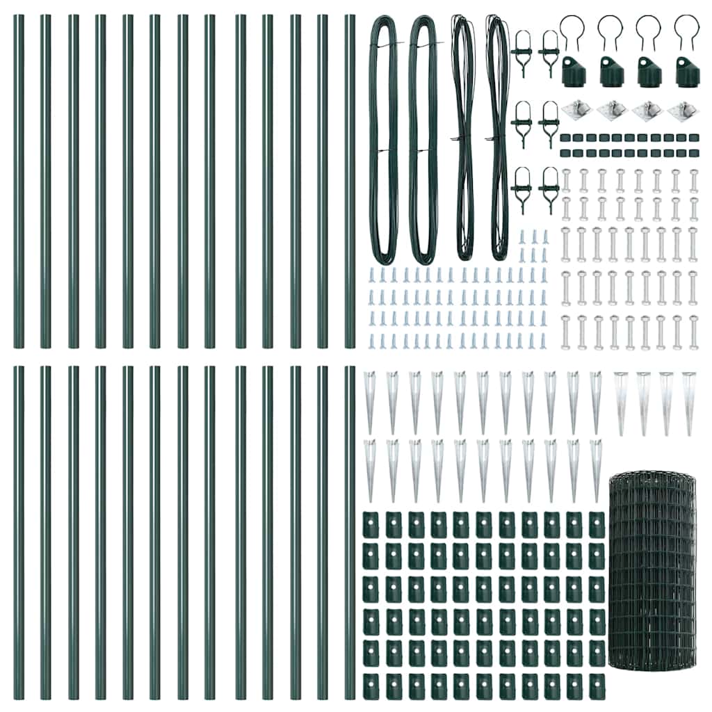 Hek met Paal Groen 0,6 x 50 m Staal en PVC