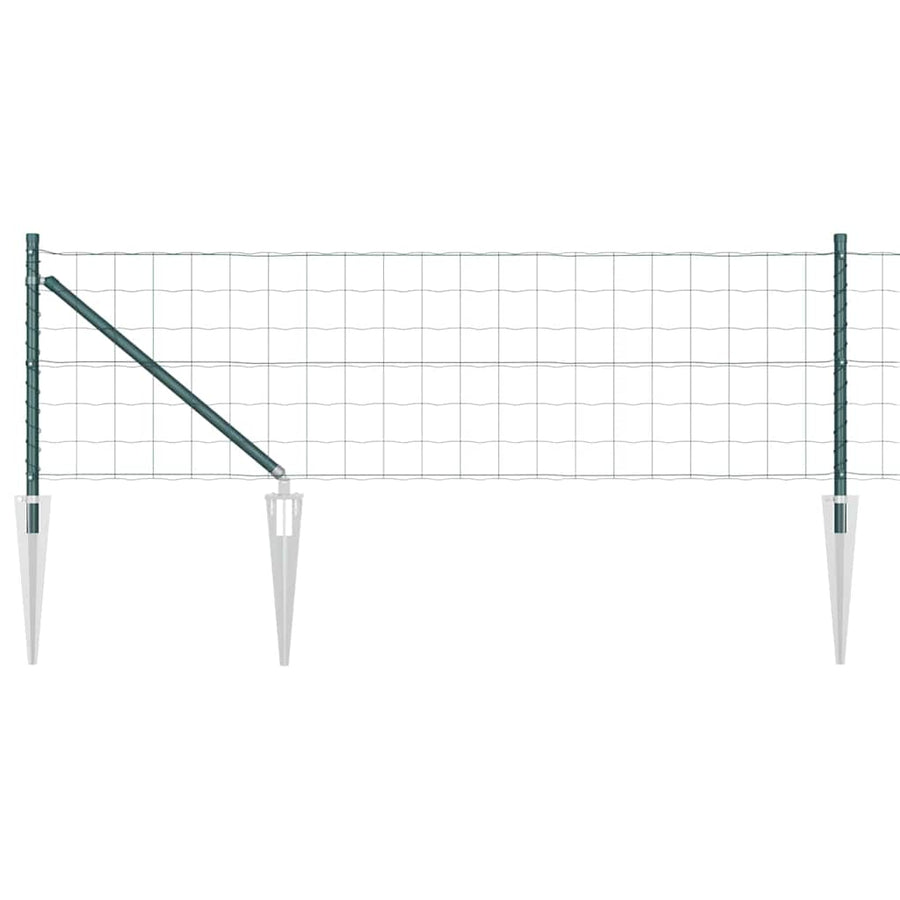 Hek met Paal Groen 0,4 x 50 m Staal en PVC