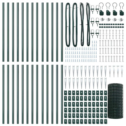 Hek met Paal Groen 0,4 x 50 m Staal en PVC