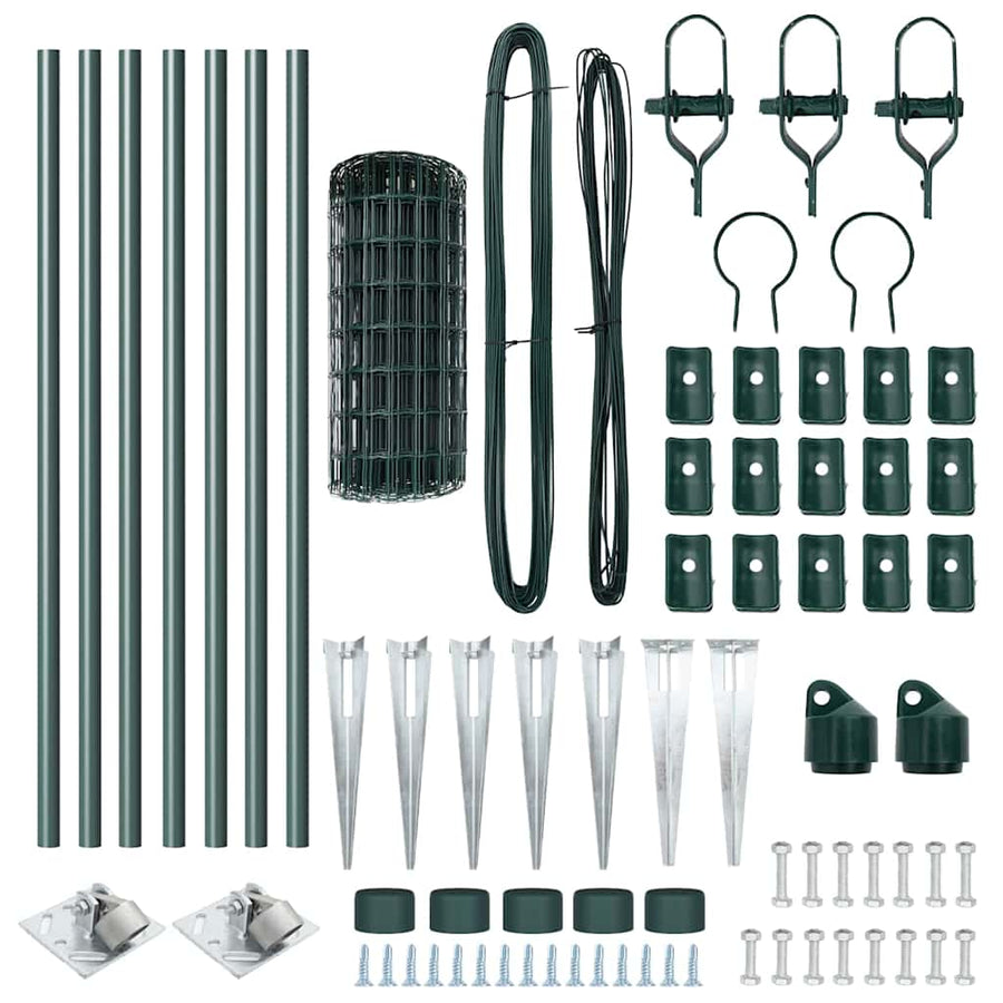 Hek met Paal Groen 0,6 x 10 m Staal en PVC