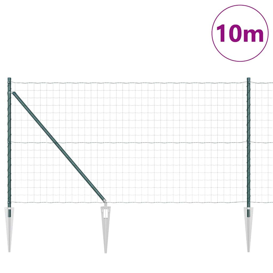 Hek met Paal Groen 1 x 10 m Staal