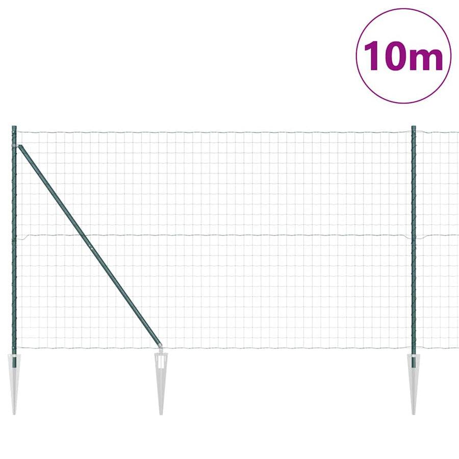 Hek met Paal Groen 1,5 x 10 m Staal