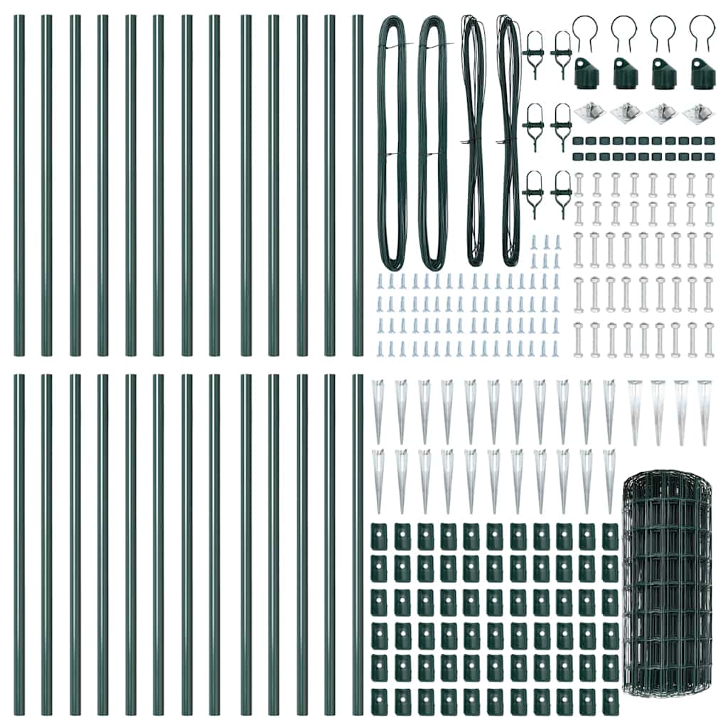Hek met Paal Groen 0,6 x 50 m Staal en PVC