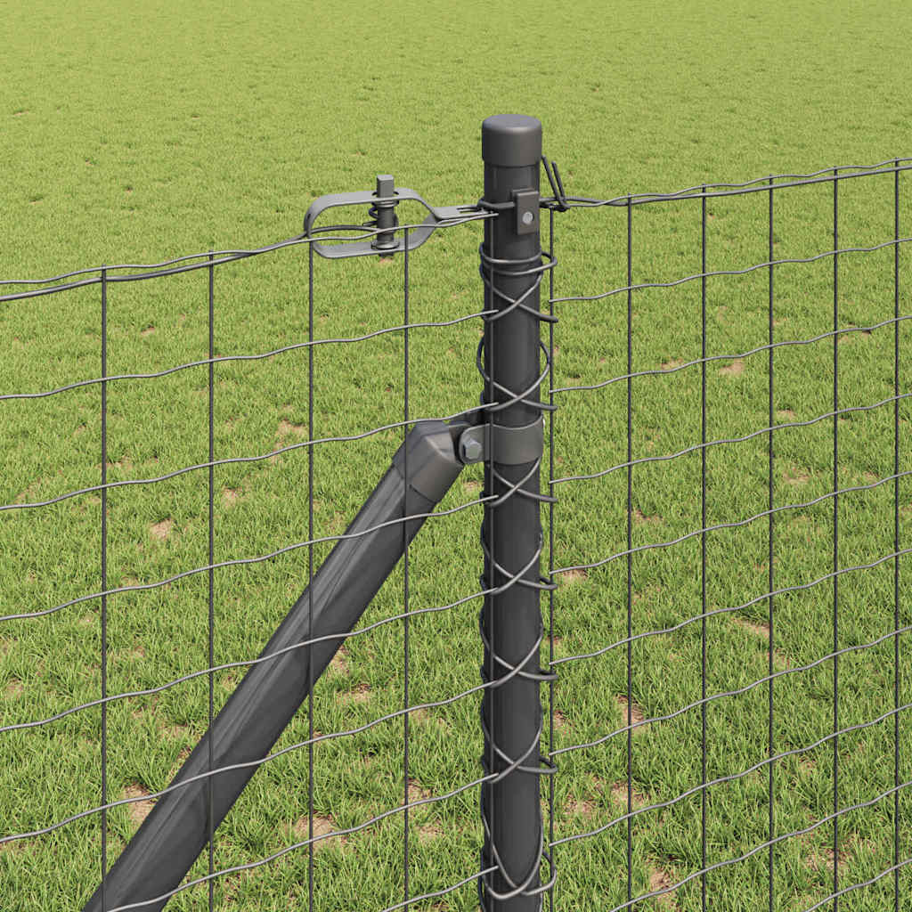 Hek met Paal Grijs 1,2 x 10 m Staal en PVC