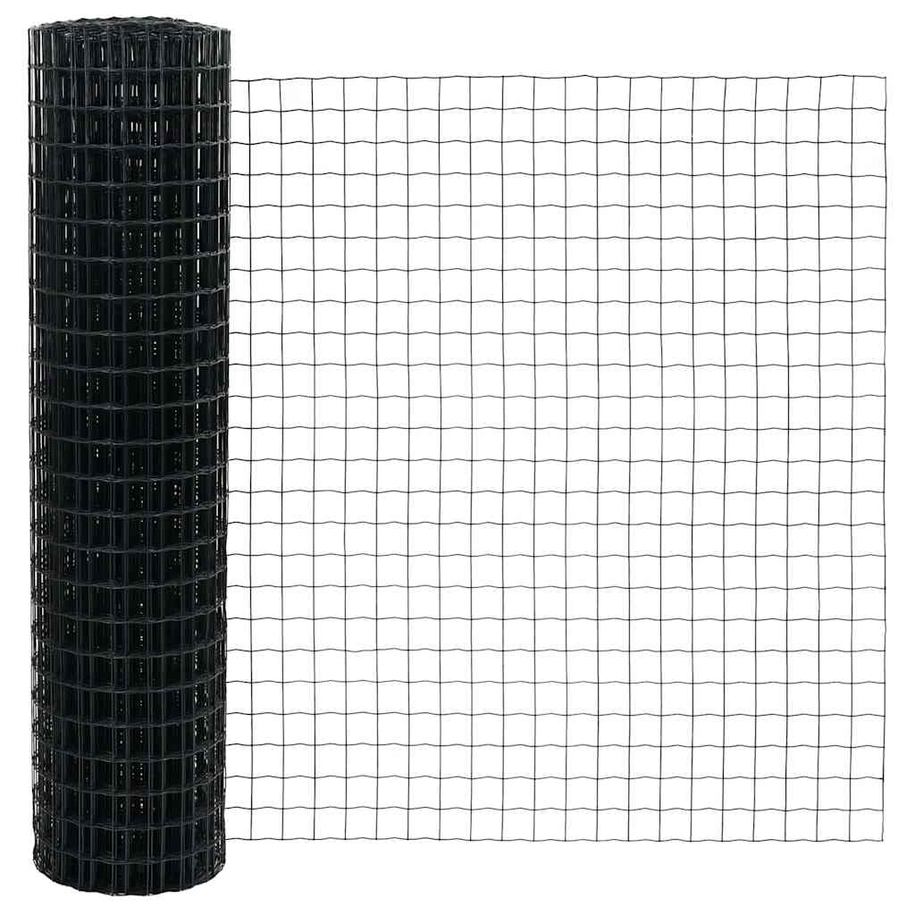 Hek met Paal Grijs 1,2 x 10 m Staal en PVC