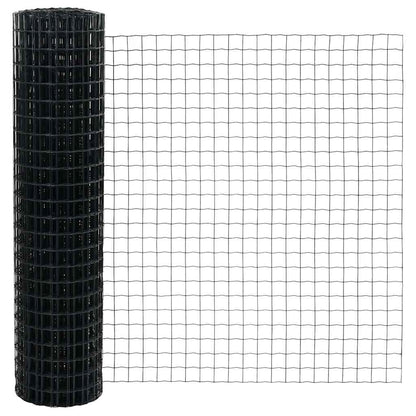 Hek met Paal Grijs 1,2 x 10 m Staal en PVC
