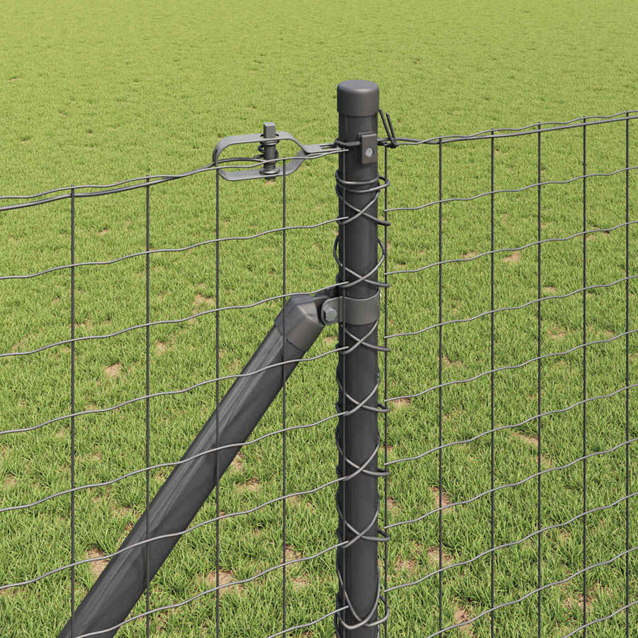 Hek met Paal Grijs 1,4 x 10 m Staal en PVC