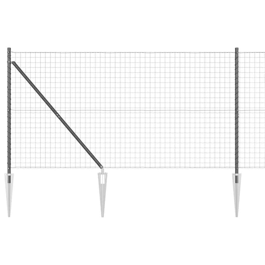 Hek met Paal Grijs 1,4 x 10 m Staal en PVC