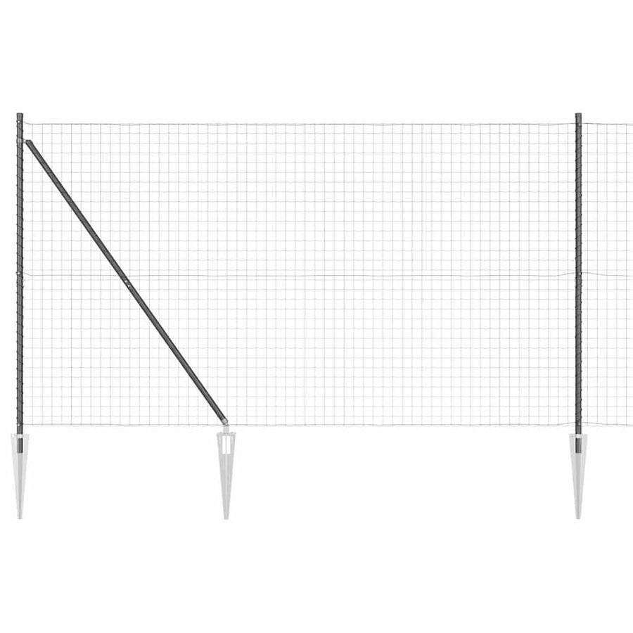 Hek met Paal Grijs 1,5 x 10 m Staal en PVC