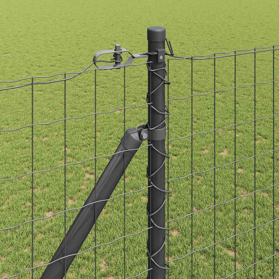 Hek met Paal Grijs 1,5 x 10 m Staal en PVC
