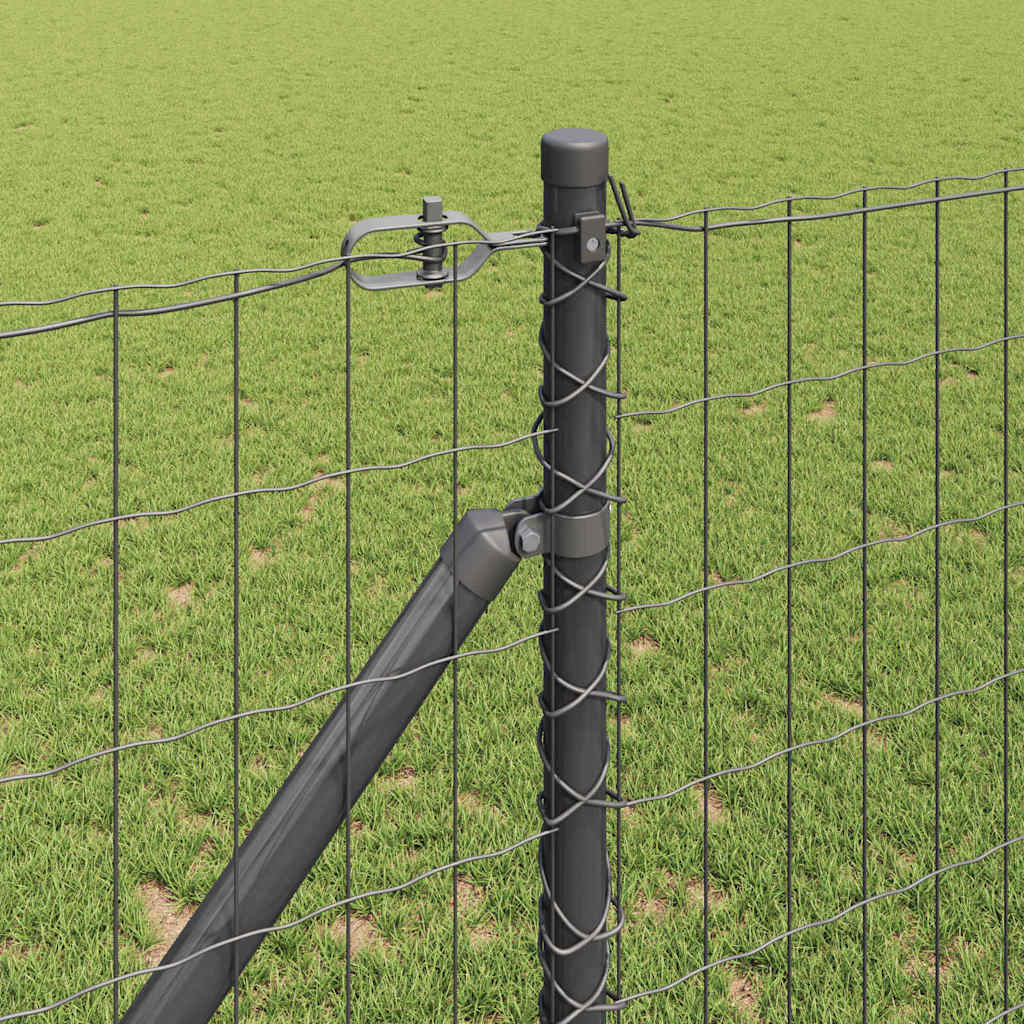 Hek met Paal Grijs 1,2 x 10 m Staal en PVC