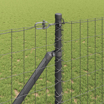 Hek met Paal Grijs 1,4 x 10 m Staal en PVC