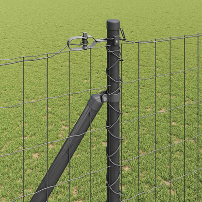 Hek met Paal Grijs 1,5 x 10 m Staal en PVC
