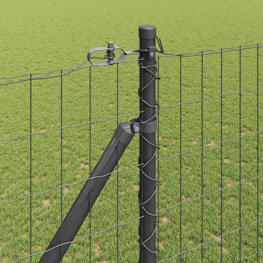 Hek met Paal Grijs 1,5 x 10 m Staal en PVC