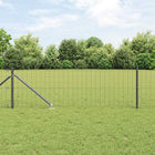 Fence with Post Grey 0.6 x 10 m Steel and PVC