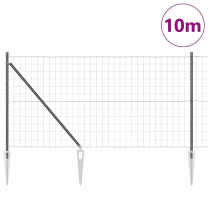 Hek met Paal Grijs 1 x 10 m Staal en PVC