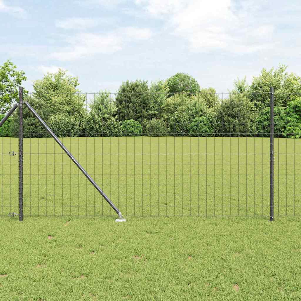 Hek met Paal Grijs 1,4 x 10 m Staal en PVC