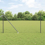 Hek met paal 140x1000 cm grijs staal PVC
