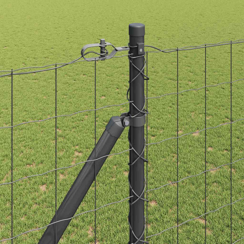 Hek met Paal Grijs 1,5 x 10 m Staal en PVC