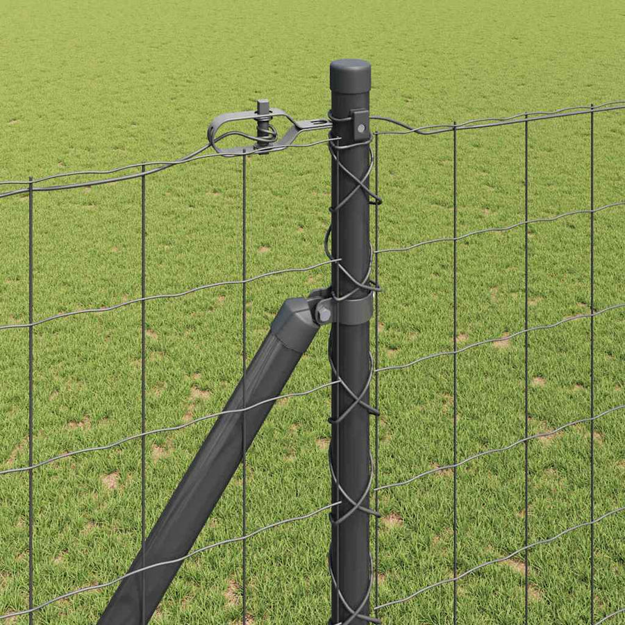 Hek met Paal Grijs 1,5 x 10 m Staal en PVC