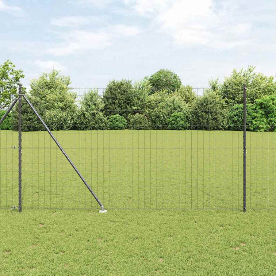 Hek met Paal Grijs 1,5 x 10 m Staal en PVC
