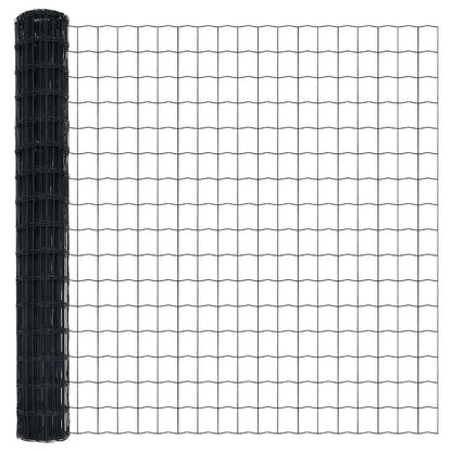 Hek met Paal Grijs 1,5 x 10 m Staal en PVC