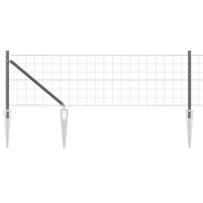 Hek met Paal Grijs 0,4 x 10 m Staal en PVC