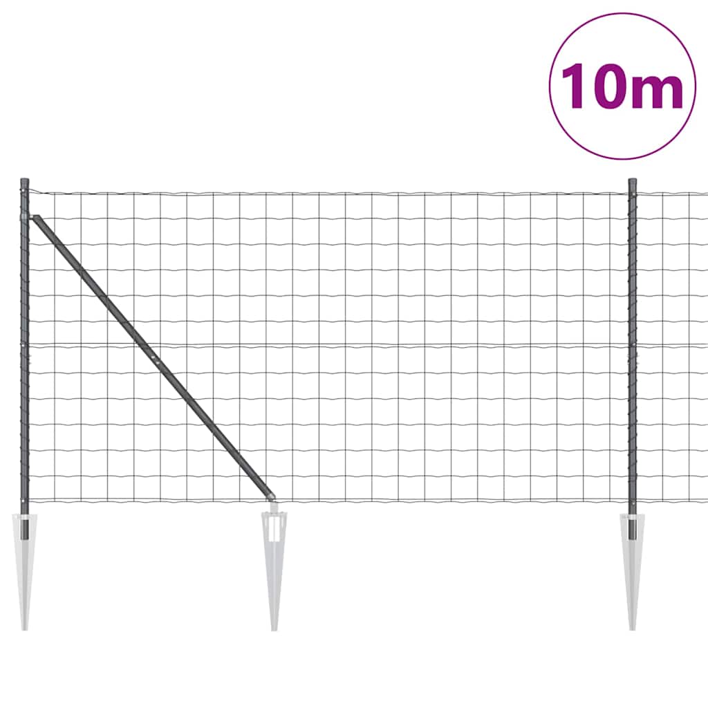 Hek met Paal Grijs 1,2 x 10 m Staal