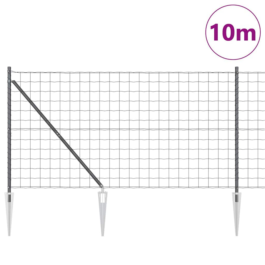 Hek met Paal Grijs 1,2 x 10 m Staal