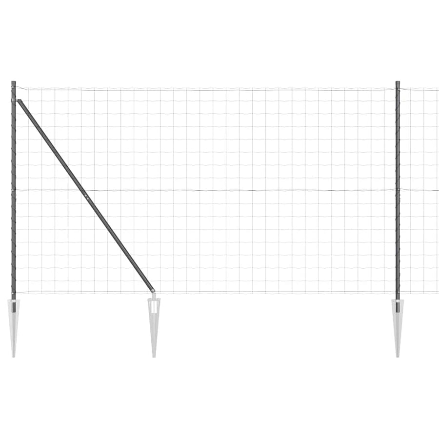 Hek met Paal Grijs 1,6 x 10 m Staal en PVC