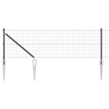 Hek met Paal Grijs 0,4 x 25 m Staal en PVC