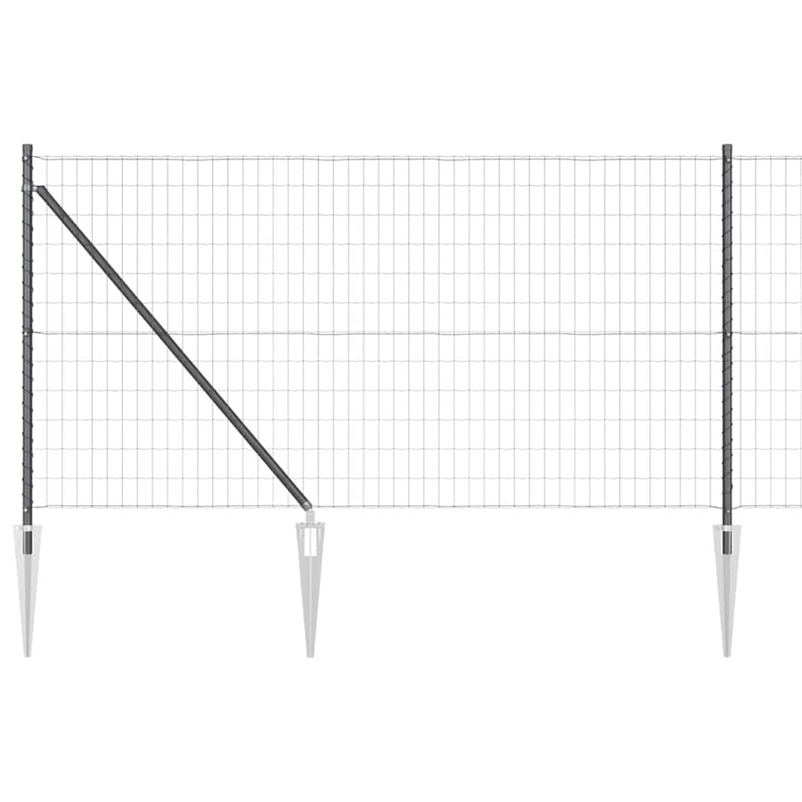 Hek met Paal Grijs 1 x 25 m Staal en PVC