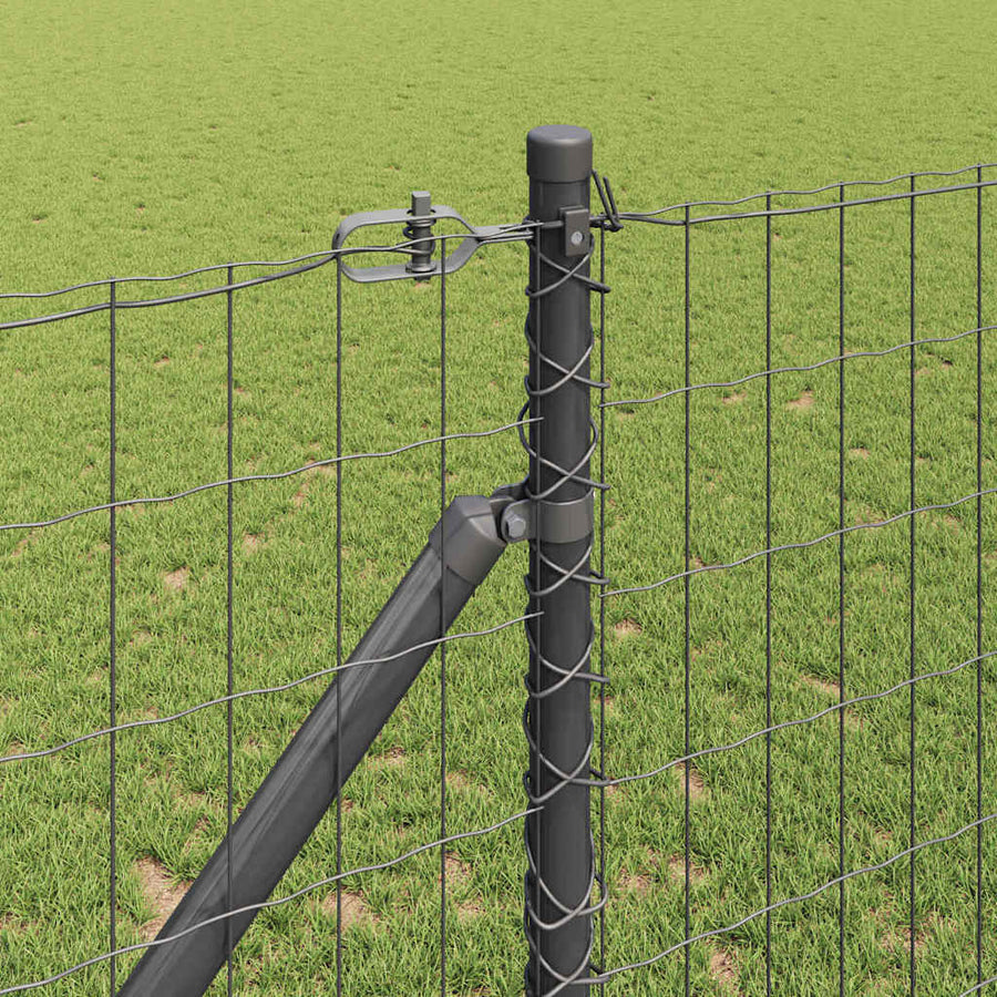Hek met Paal Grijs 1,2 x 25 m Staal en PVC