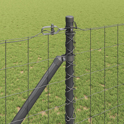 Hek met Paal Grijs 1,2 x 25 m Staal en PVC
