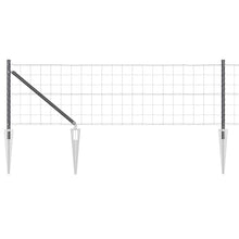 Hek met Paal Grijs 0,6 x 25 m Staal en PVC