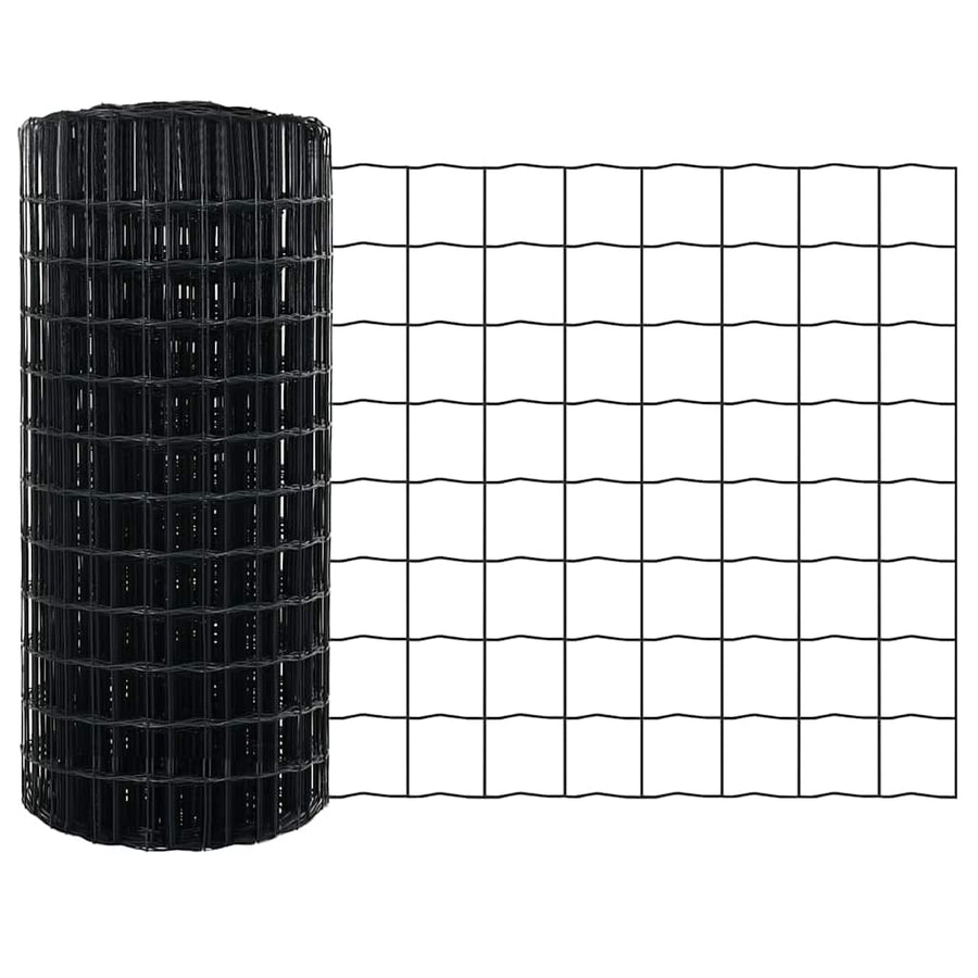 Hek met Paal Grijs 0,6 x 50 m Staal en PVC