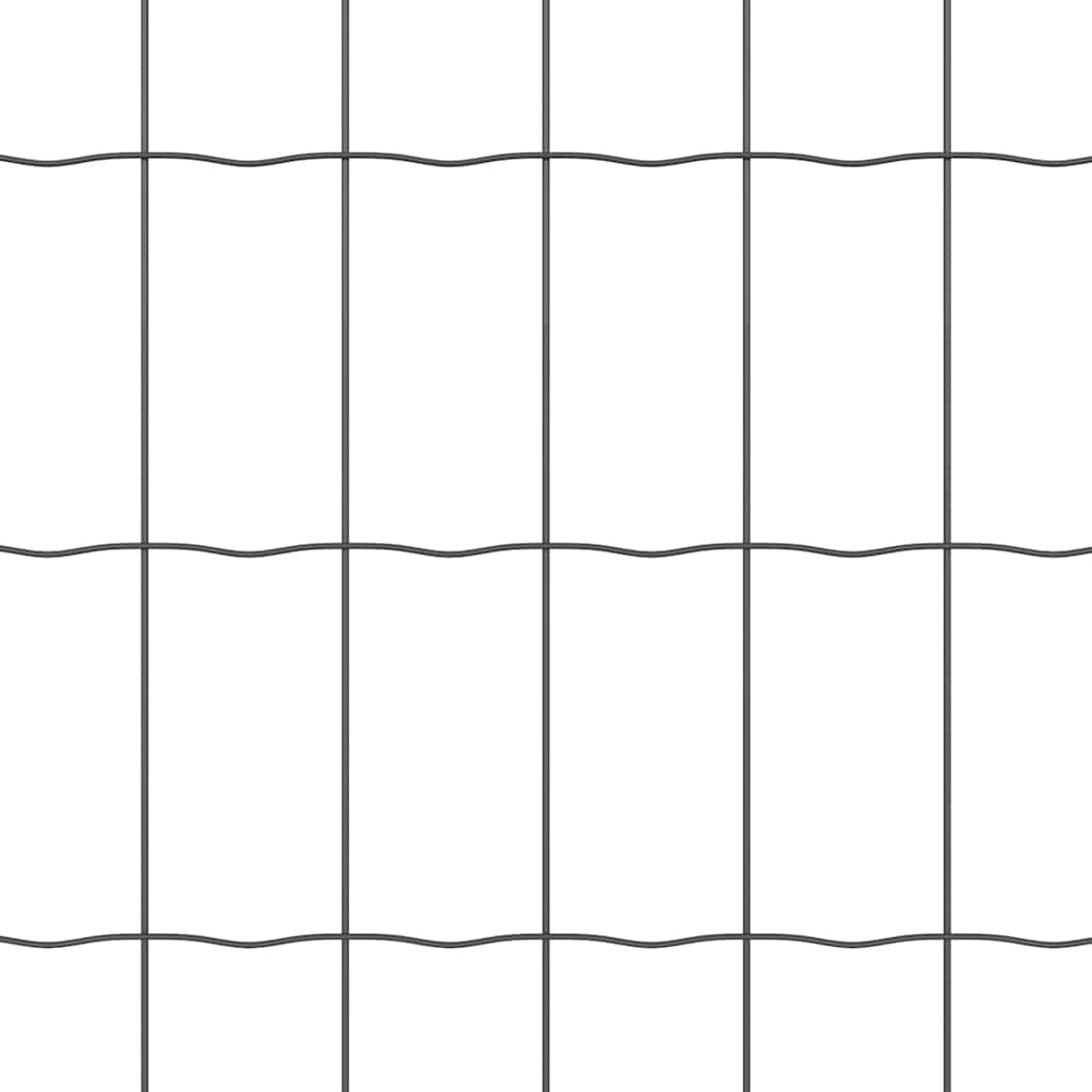 Hek met Paal Grijs 0,4 x 50 m Staal en PVC