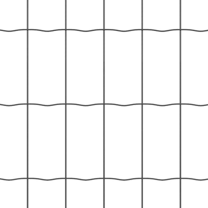 Hek met Paal Grijs 0,4 x 50 m Staal en PVC