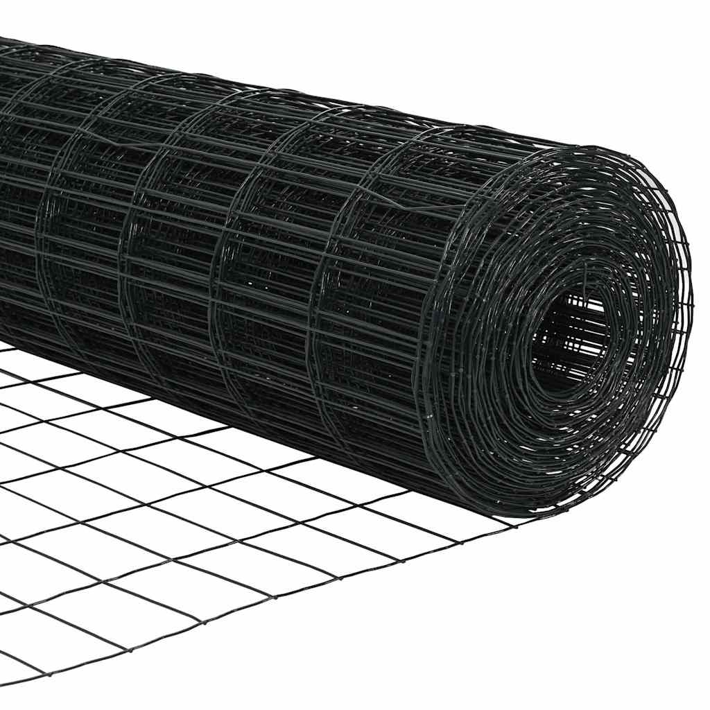 Hek met Paal Grijs 0,4 x 50 m Staal en PVC