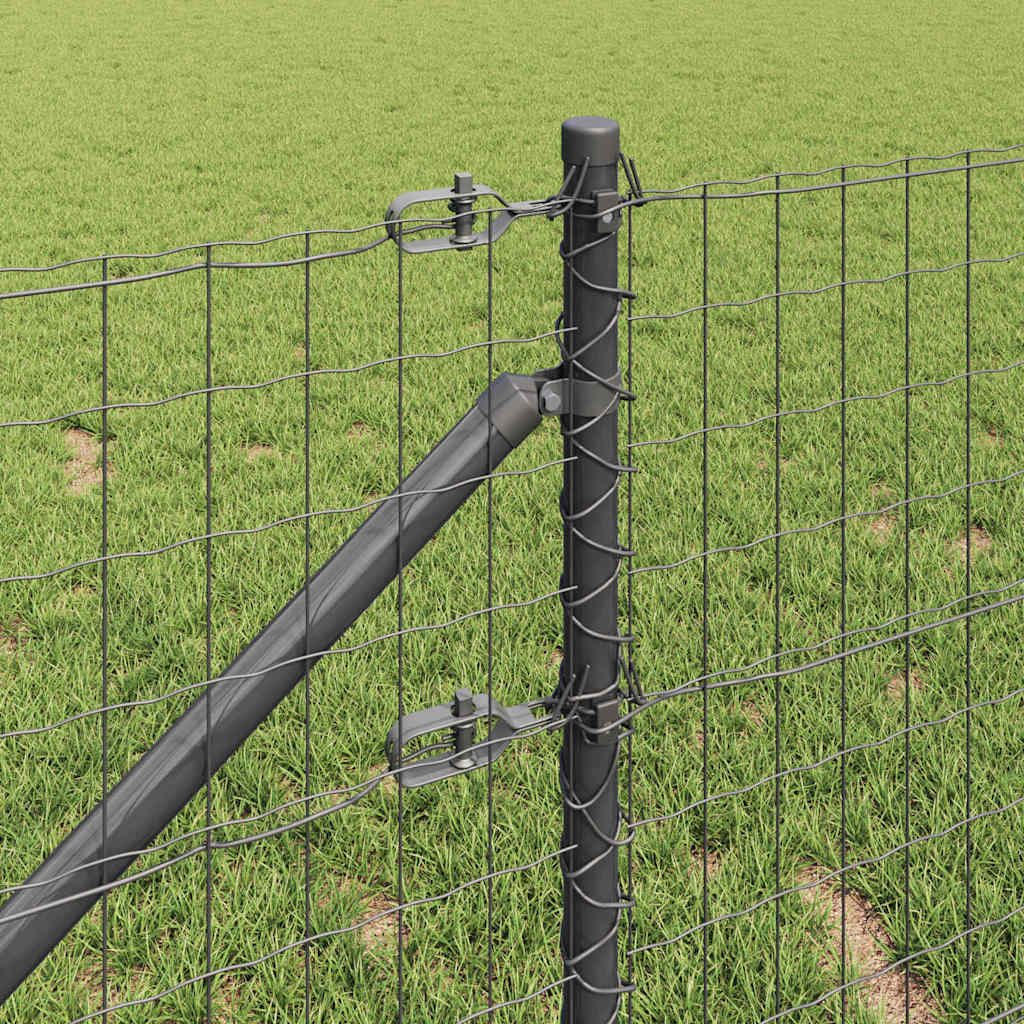 Hek met Paal Grijs 0,4 x 50 m Staal en PVC