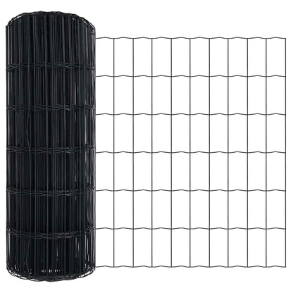 Hek met Paal Grijs 0,4 x 50 m Staal en PVC