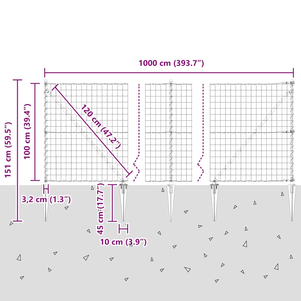 Hek met Paal Grijs 1 x 10 m Staal