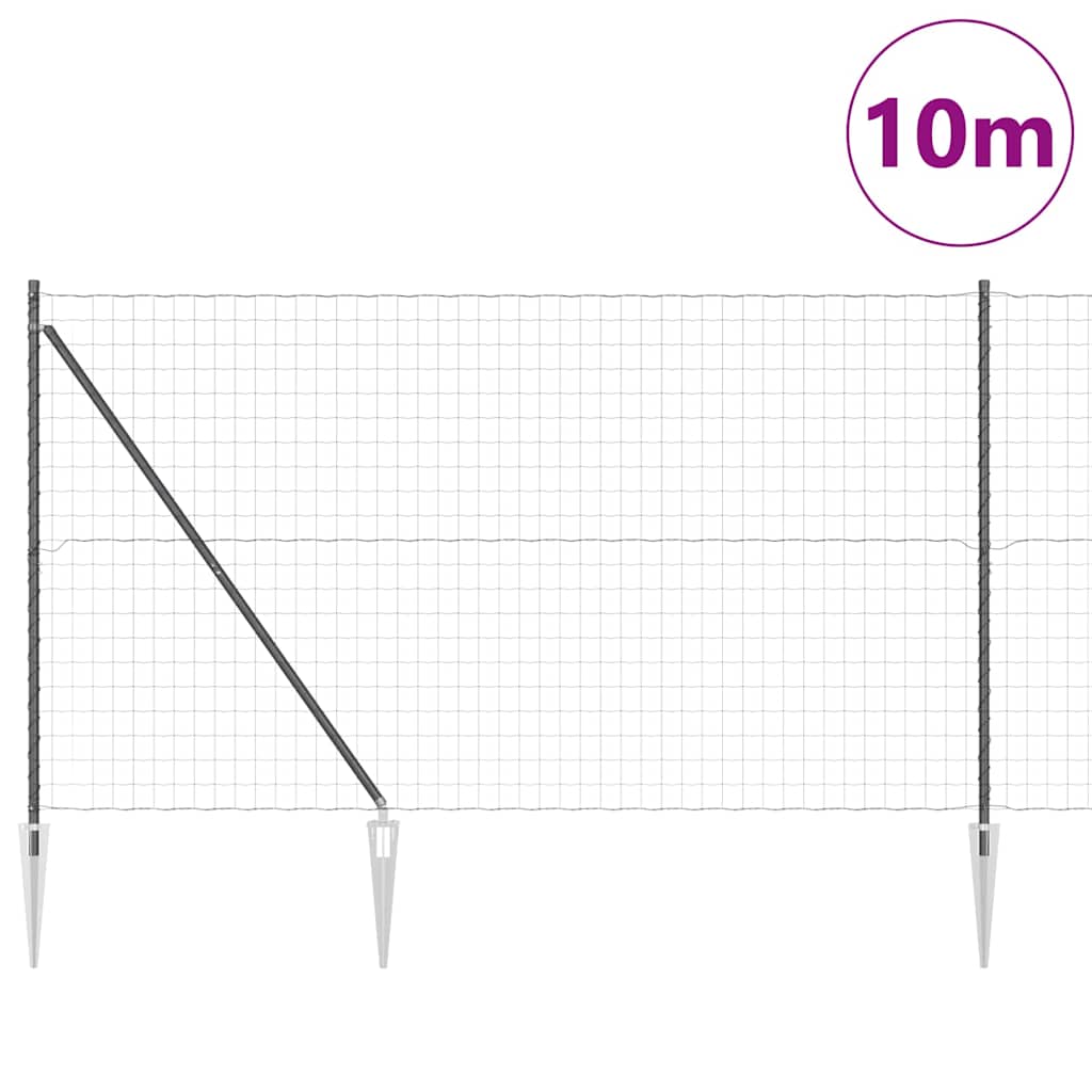 Hek met Paal Grijs 1,5 x 10 m Staal