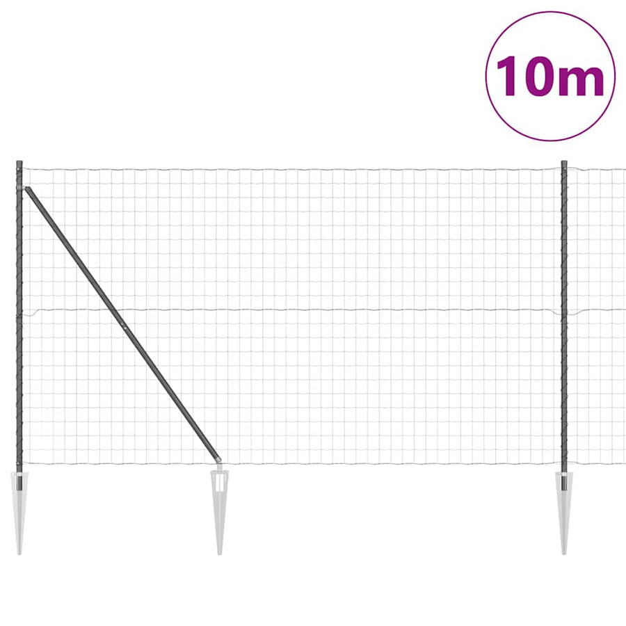 Hek met Paal Grijs 1,5 x 10 m Staal