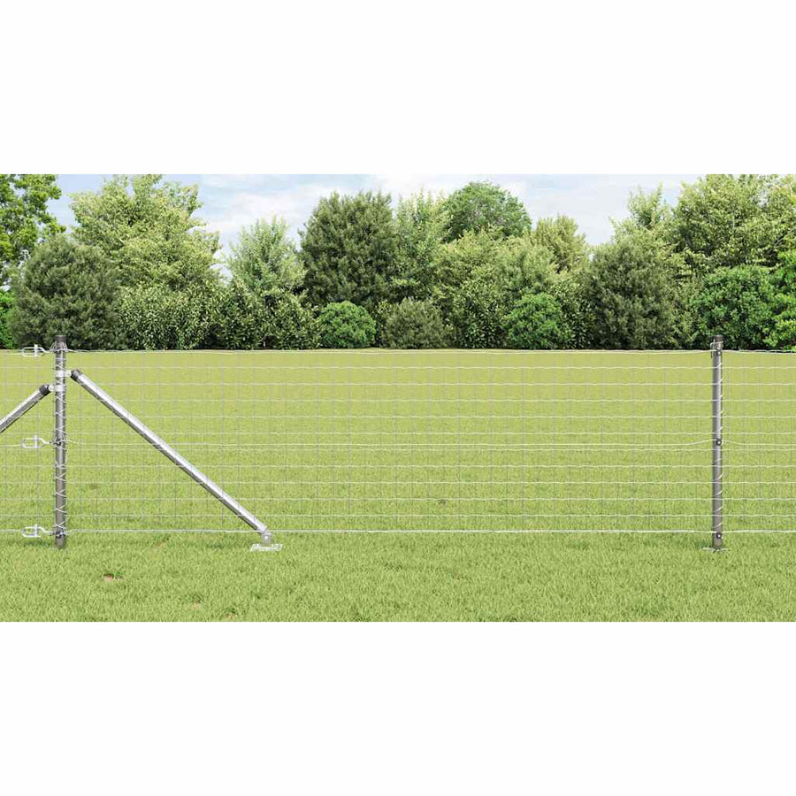 Hek met Paal Zilver 0,6 x 10 m Staal