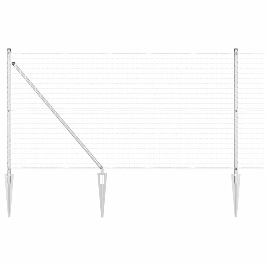 Hek met Paal Zilver 1 x 10 m Staal