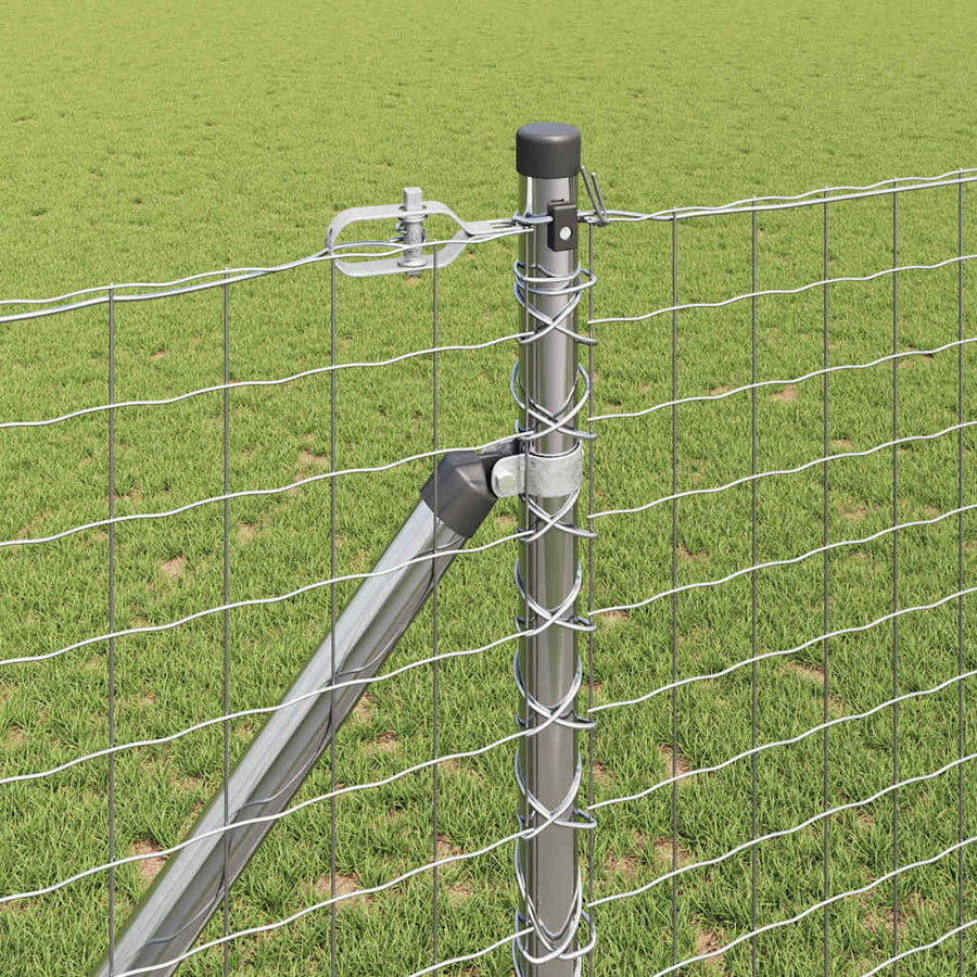 Hek met Paal Zilver 1,2 x 10 m Staal