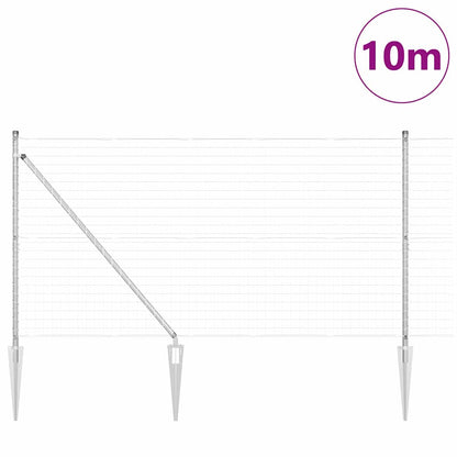 Hek met Paal Zilver 1,2 x 10 m Staal