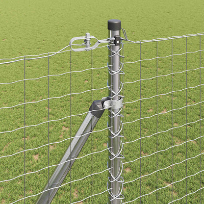Hek met Paal Zilver 1,5 x 10 m Staal