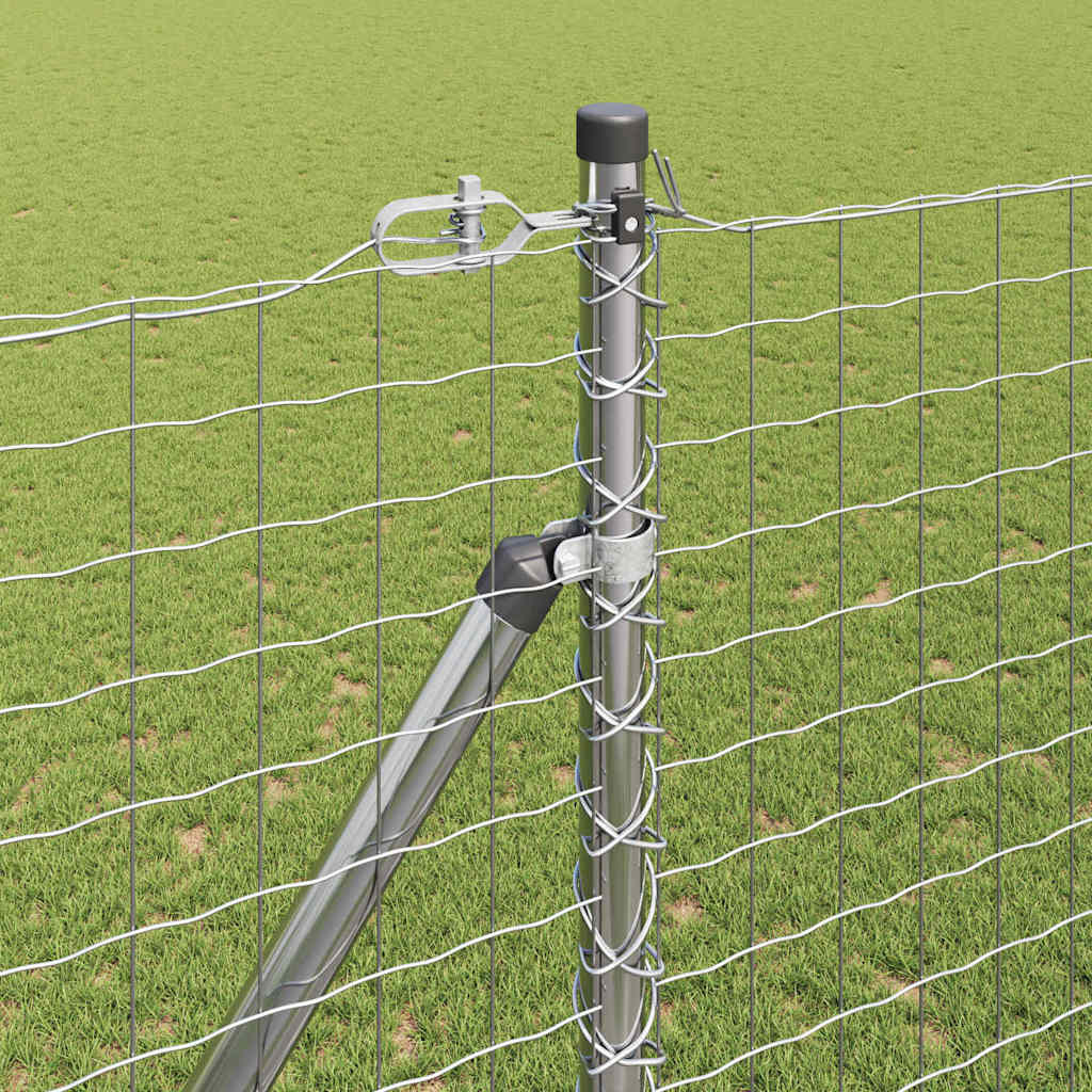 Hek met Paal Zilver 1,6 x 10 m Staal